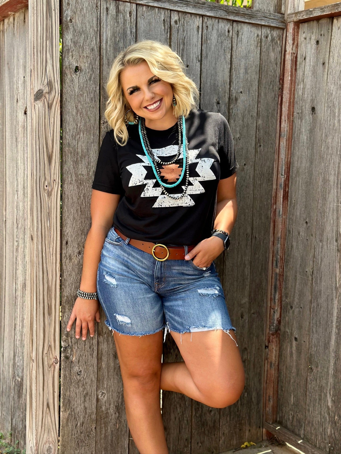 Durango Aztec Vneck Tee