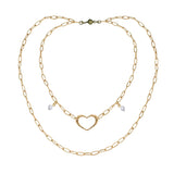 Love Open Heart Long Chain Necklace