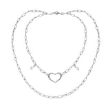 Love Open Heart Long Chain Necklace