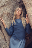 FAUX WRAP SWEATER