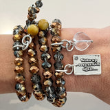 Woke Up Sexy As Hell Again Heart Crystal Boho Wrap Bracelet/Necklace
