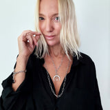 Grateful Crescent Moon Klink Necklace
