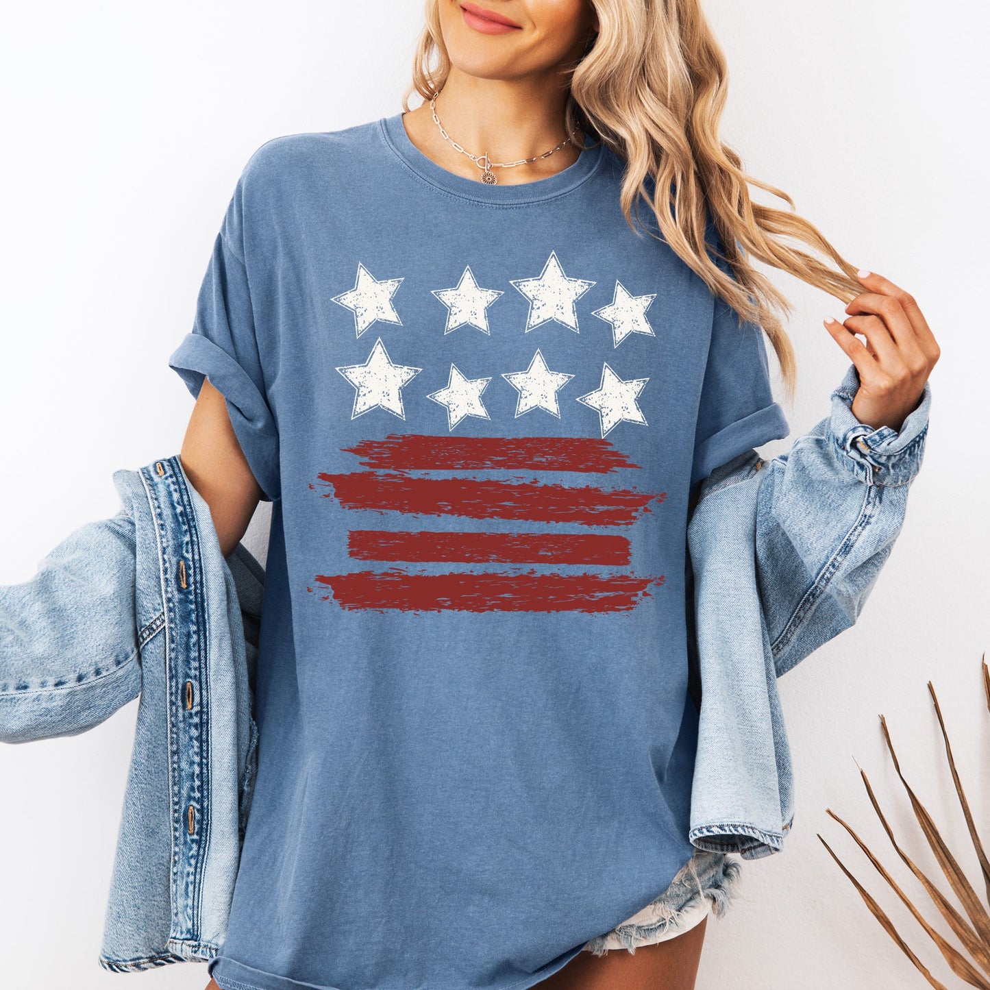 Retro Stars and Stripes, Patriotic, America, 4th of July Tshirt Comfort Colors T-Shirt