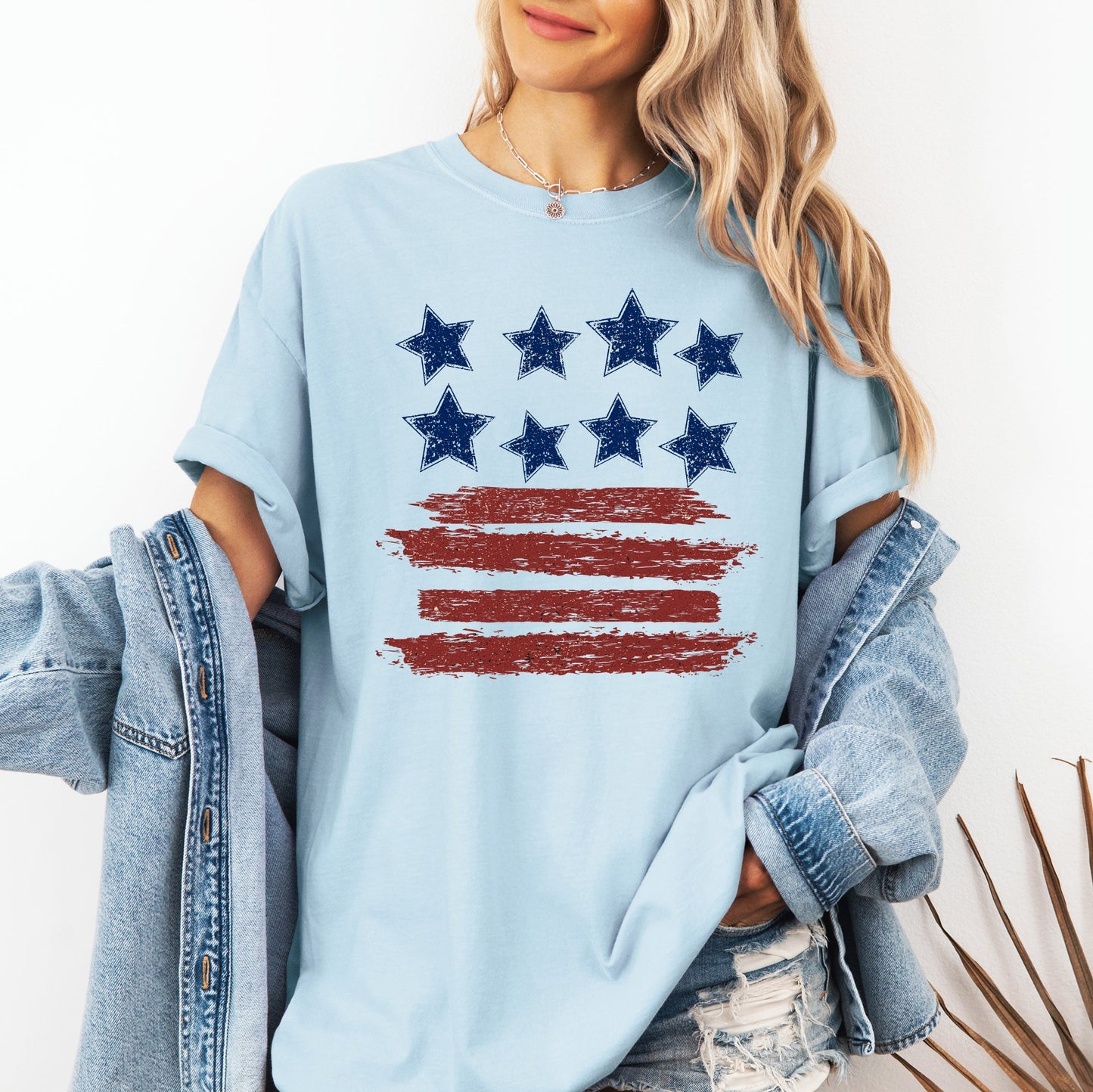 Retro Stars and Stripes, Patriotic, America, 4th of July Tshirt Comfort Colors T-Shirt
