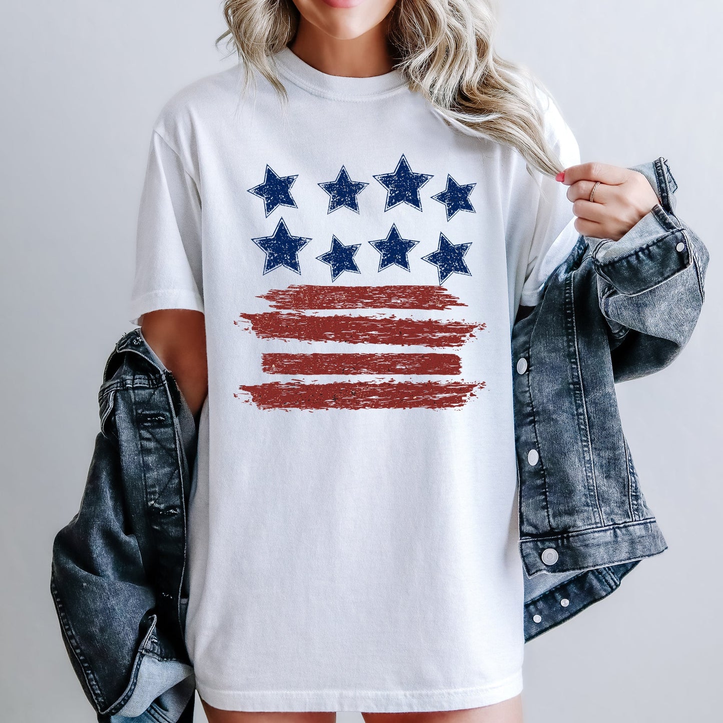 Retro Stars and Stripes, Patriotic, America, 4th of July Tshirt Comfort Colors T-Shirt