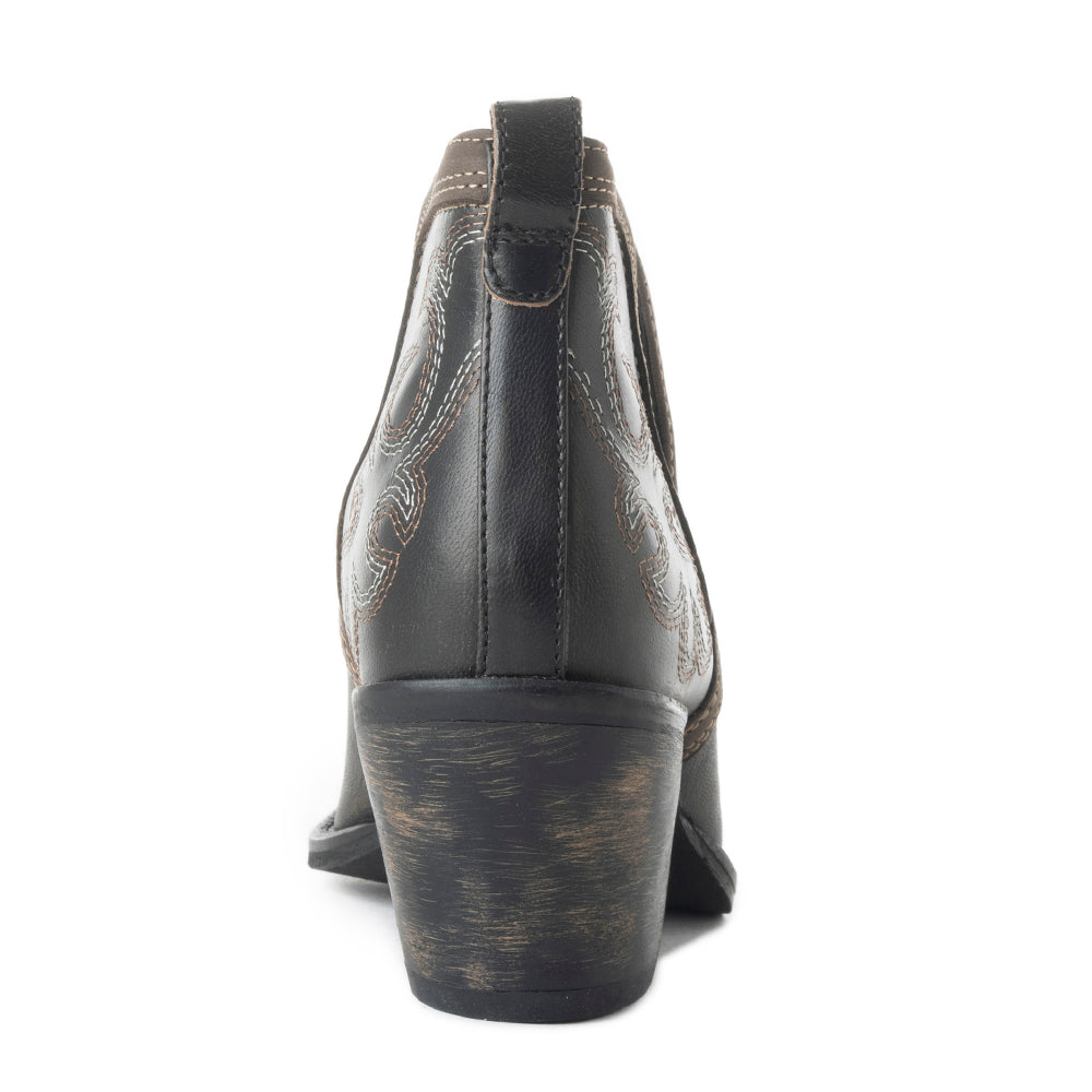 Emmie Faye Stitched Ankle Boots for Women - Western Mid-Heel, Pointed Toe Cowgirl Booties