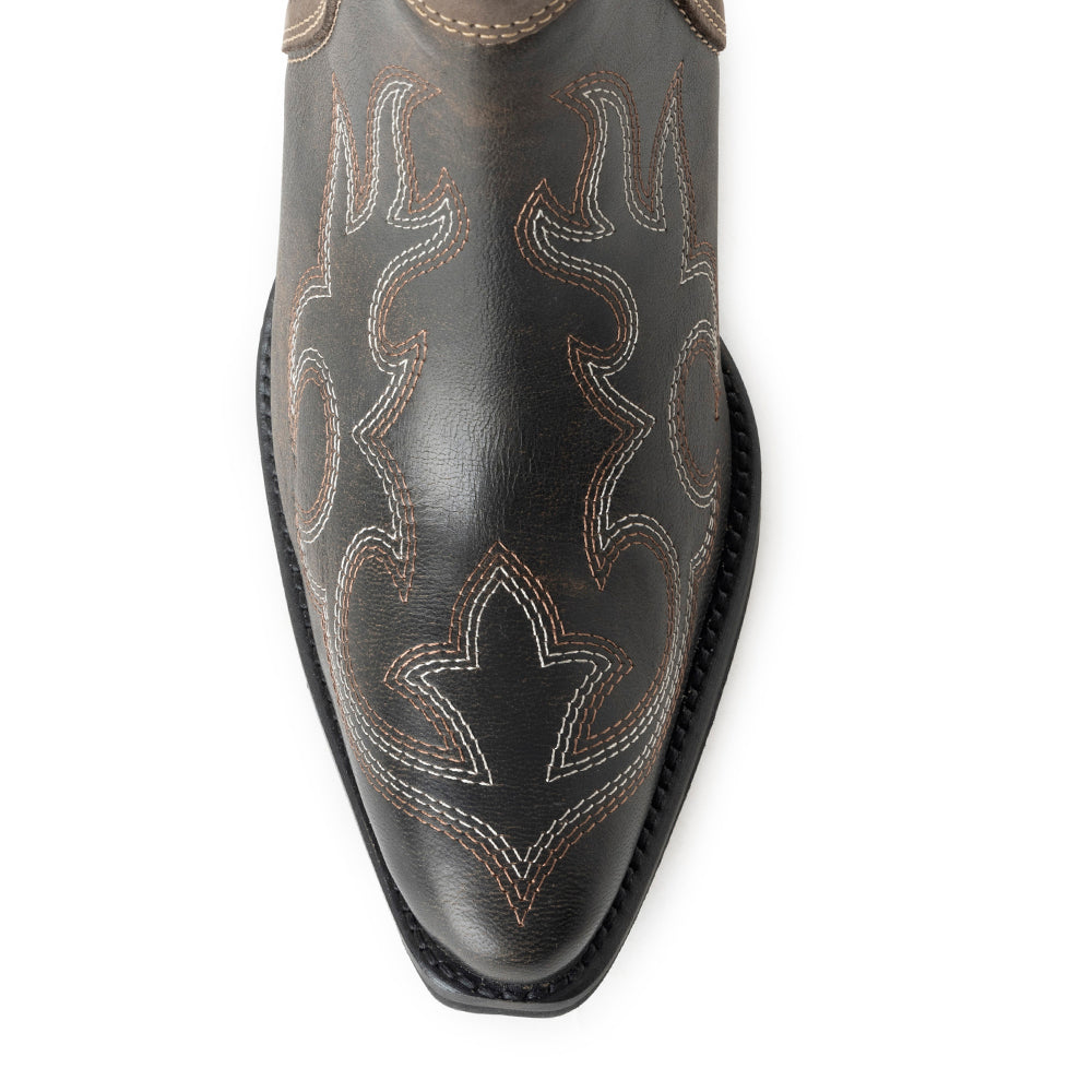 Emmie Faye Stitched Ankle Boots for Women - Western Mid-Heel, Pointed Toe Cowgirl Booties