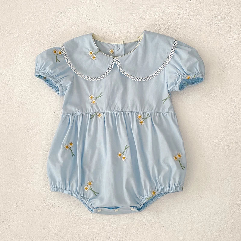 Embroidery Sunflower Romper