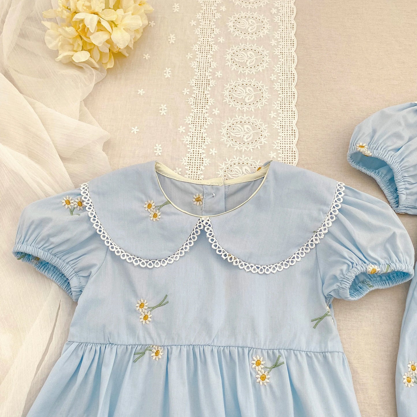 Embroidery Sunflower Romper