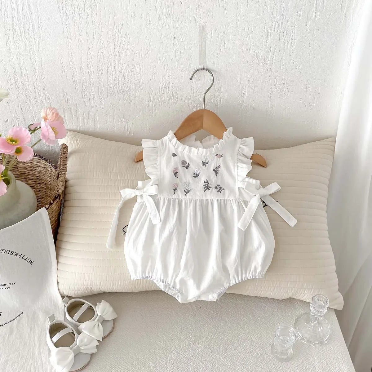 Floral Side Bow Romper