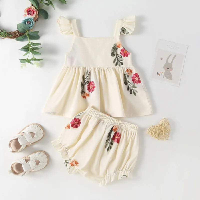 Floral Puff Sleeve Outfit