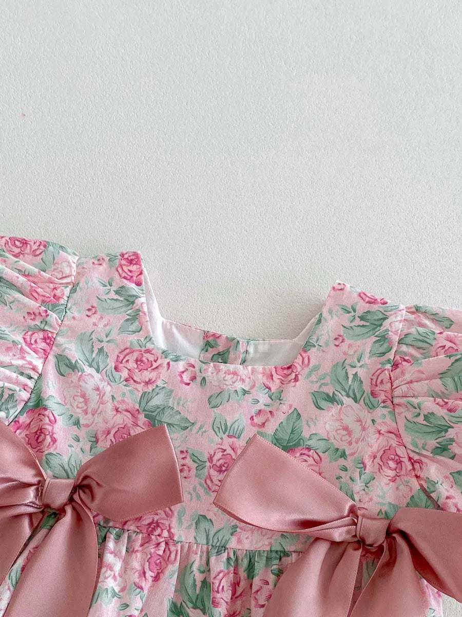 Floral Puff Sleeve Romper Set