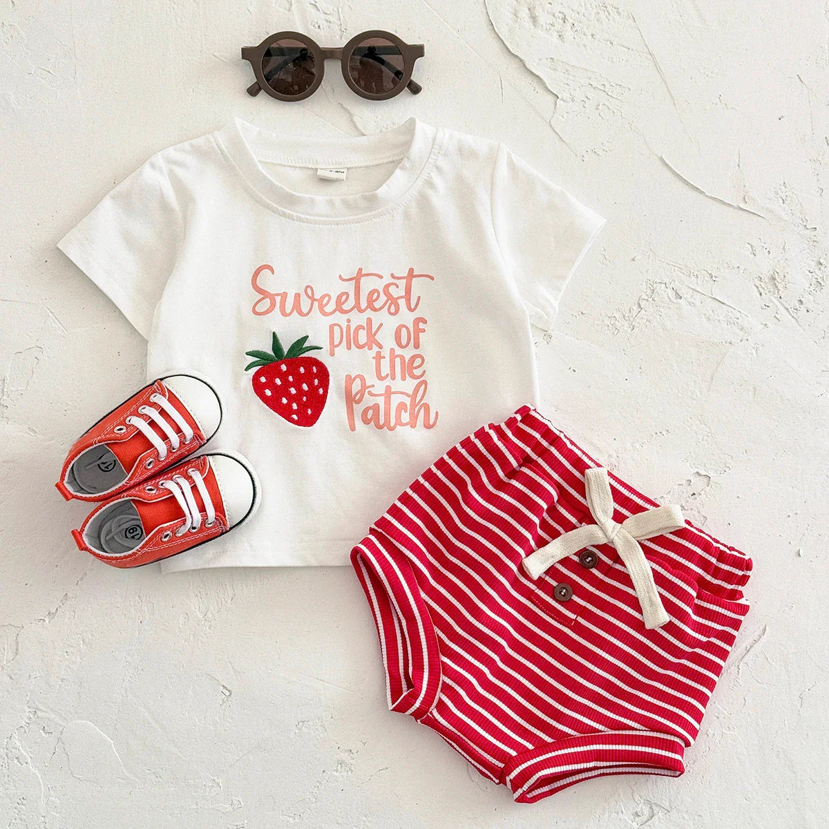Striped Shorts Fruit Set