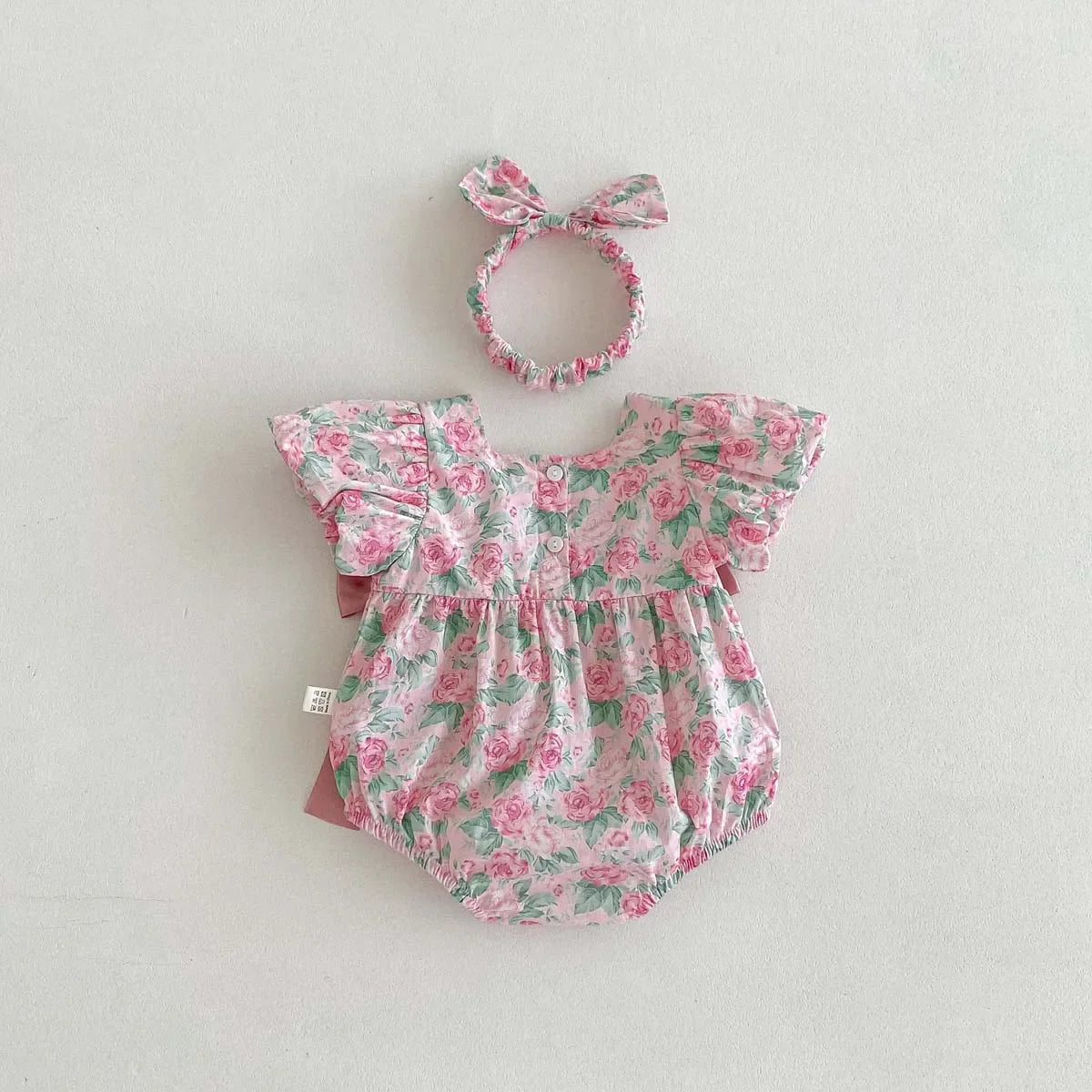 Floral Puff Sleeve Romper Set