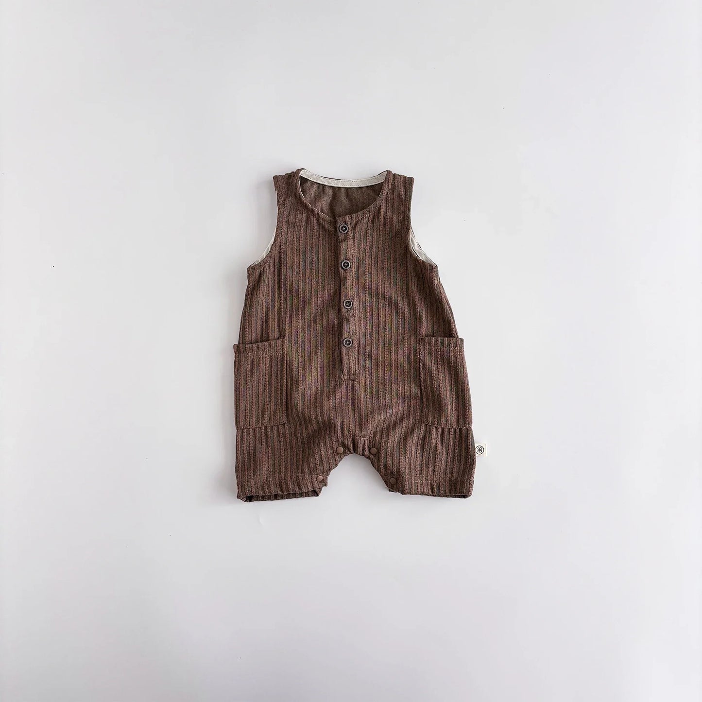 Striped Sleeveless Short Jumpsuit