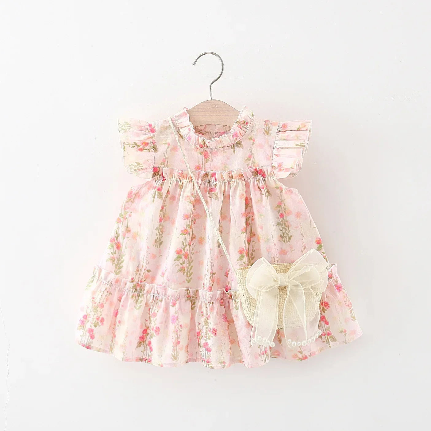 Floral Print Dress with Bag