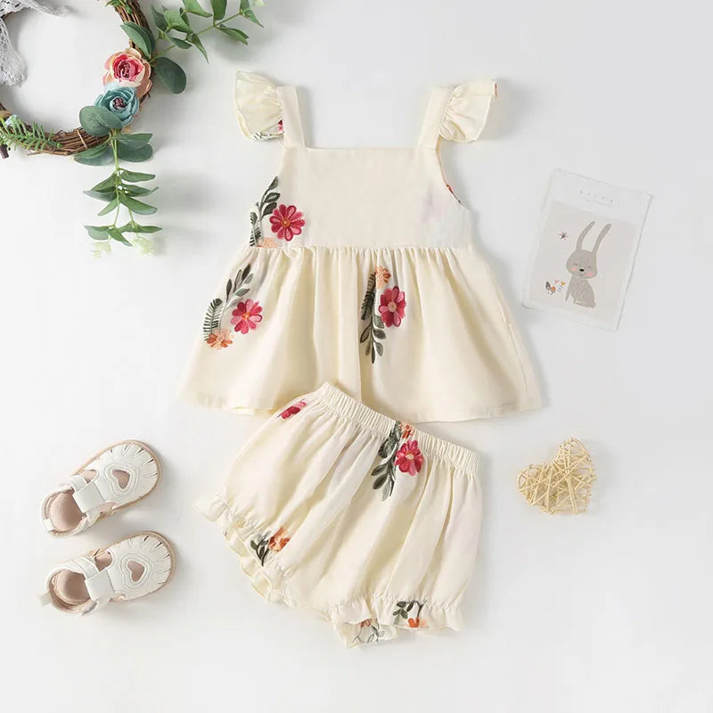 Floral Puff Sleeve Outfit