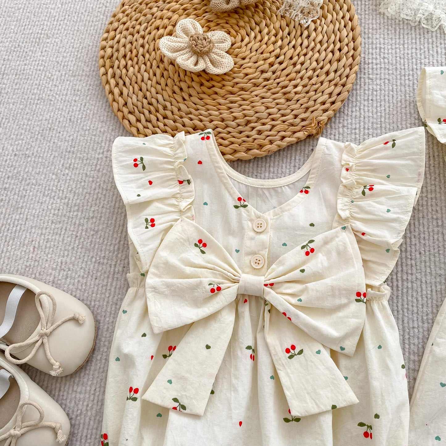 Sister Cherry Print Outfit