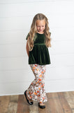 Olive Green Bell Bottom Pant Set
