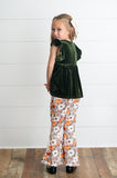 Olive Green Bell Bottom Pant Set