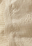 Sophia Gingham Lace Washed Cotton Bedding Set / Brown