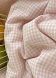 Sophia Gingham Lace Washed Cotton Bedding Set / Brown