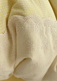 Sophia Gingham Lace Washed Cotton Bedding Set / Brown