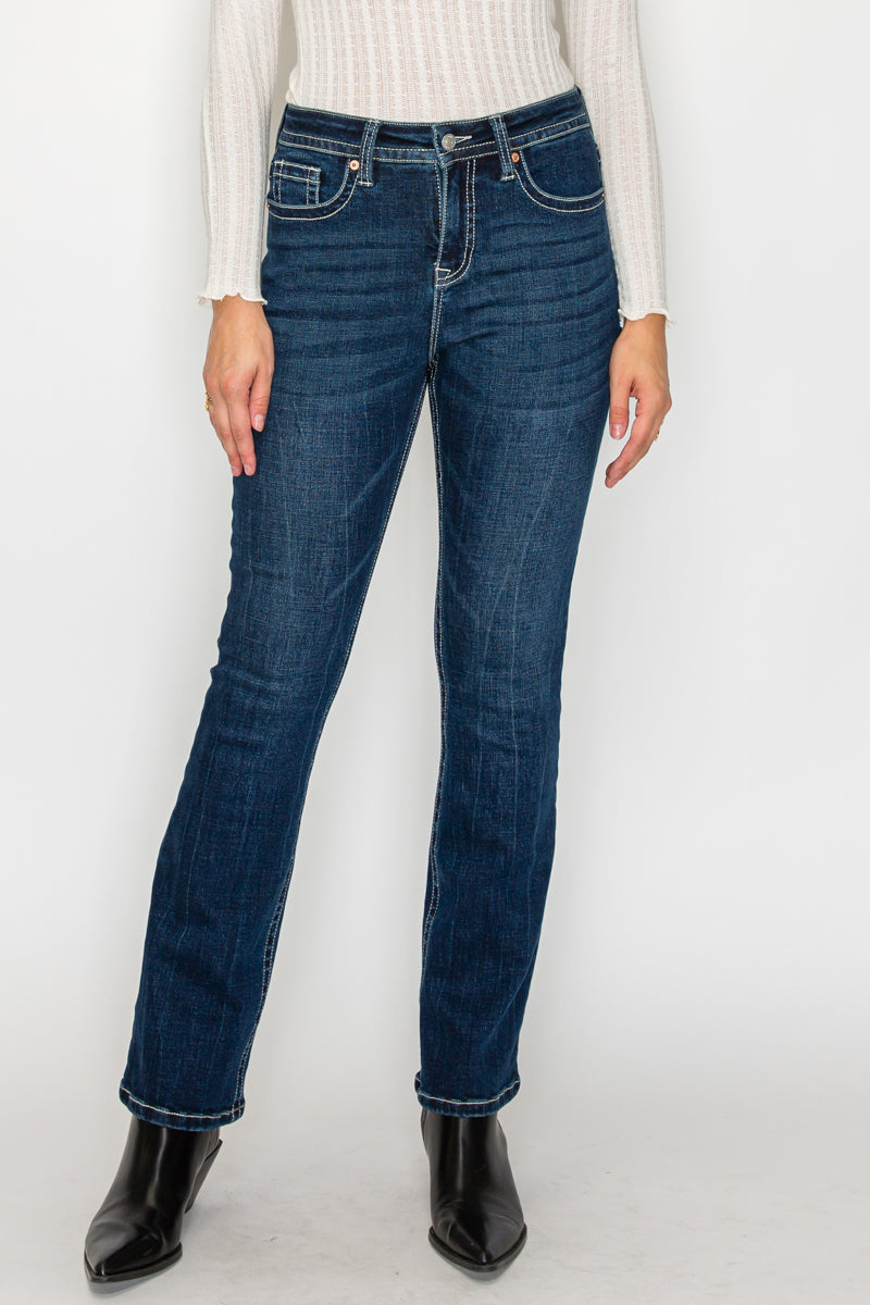 AT2106BTDT - TUMMY CONTROL HIGH RISE SLIM FLARE JEANS  *Signature*
