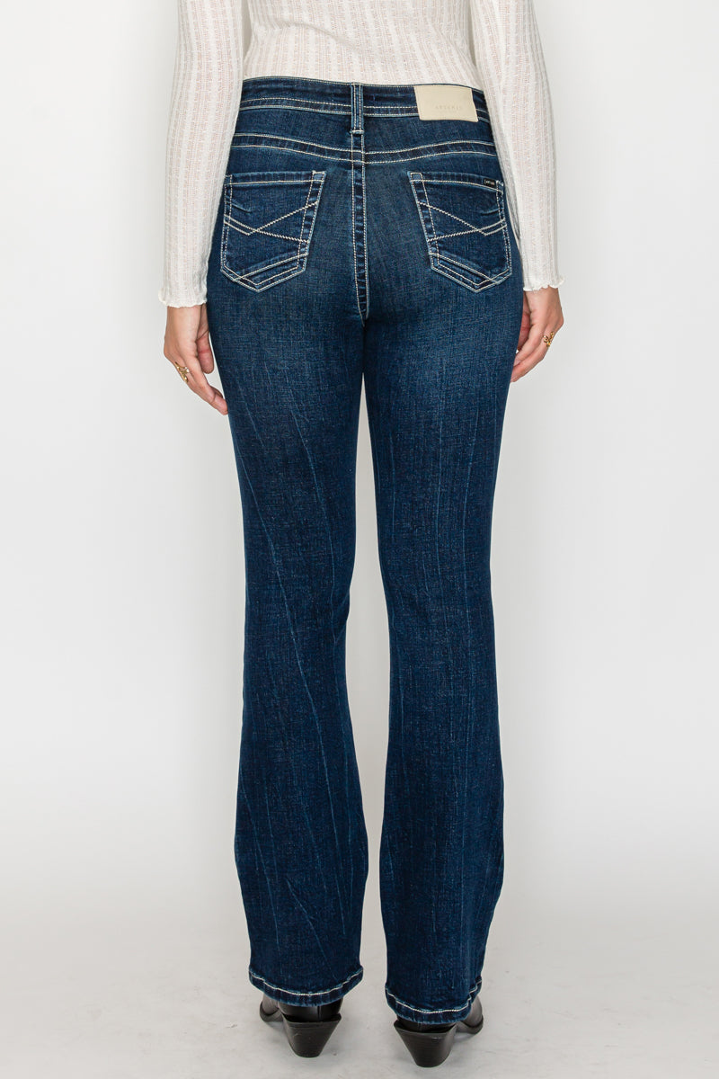 AT2106BTDT - TUMMY CONTROL HIGH RISE SLIM FLARE JEANS  *Signature*