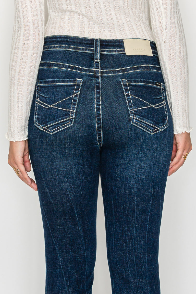 AT2106BTDT - TUMMY CONTROL HIGH RISE SLIM FLARE JEANS  *Signature*