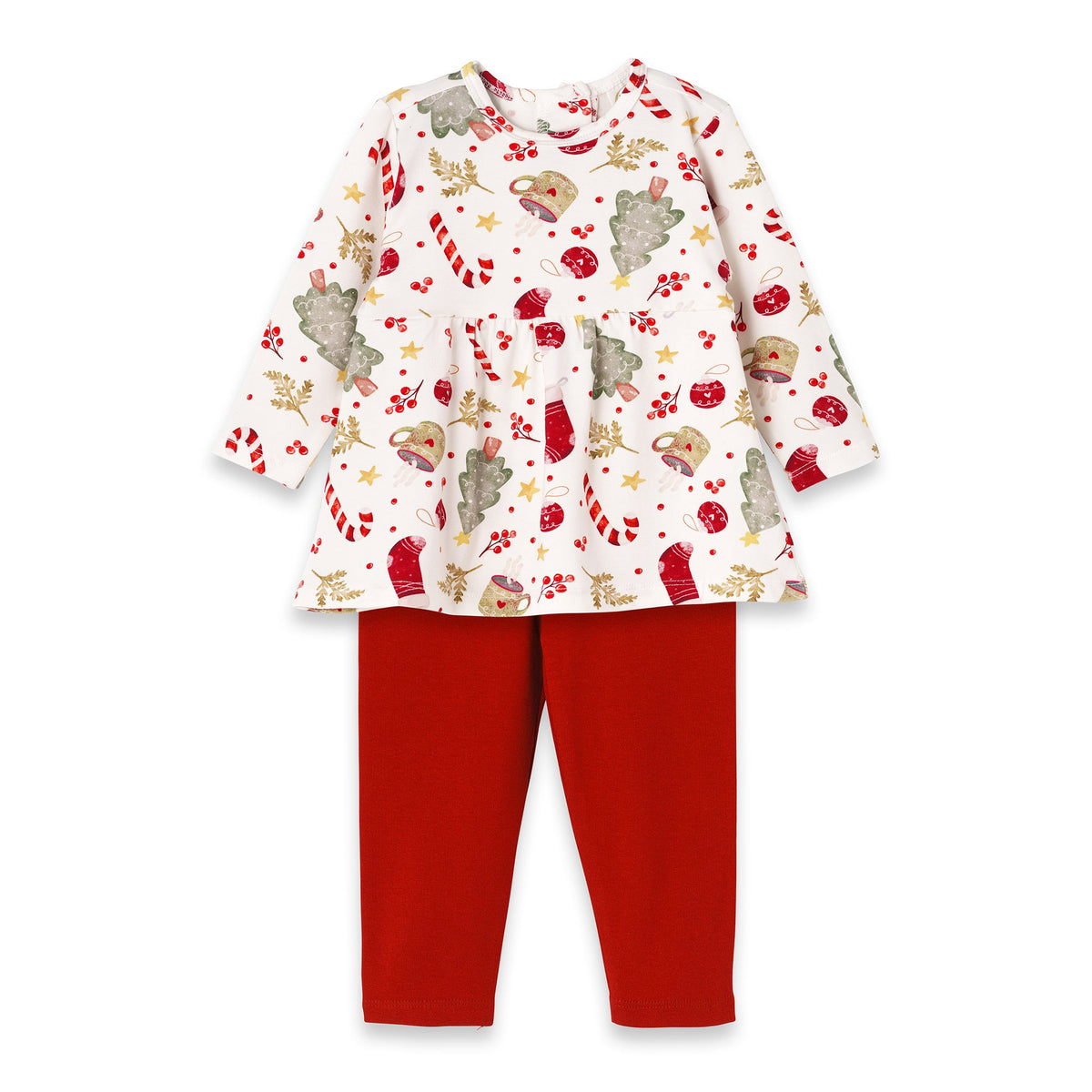 Girls' Christmas Tunic Set – Bamboo Holiday Outfit Set