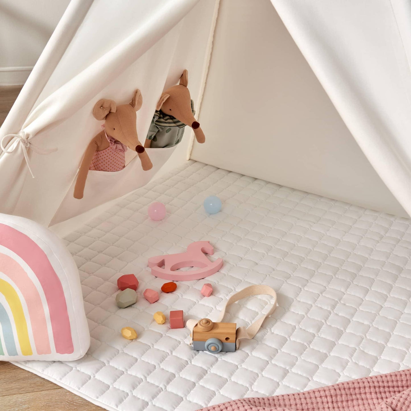 Tiny Land® Teepee Tent for Kids with Mat – Indoor Play Tent with Floor Mat
