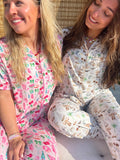 Pink Summer Spritz - Short Sleeve + Pant Pajama Set
