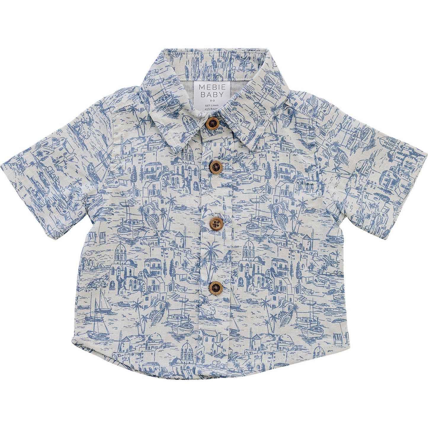 Santorini Linen Button Up Shirt