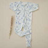 Cowboy Blues Ribbed Bamboo Zippy Romper