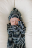 Navy Stripes Bamboo Knot Gown