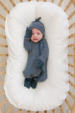 Navy Stripes Ribbed Bamboo Zipper