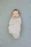 Green Stripes Muslin Crib Sheet