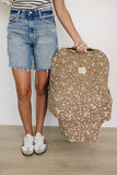 Brown Floral Ribbed Bamboo Multi-Use Cover