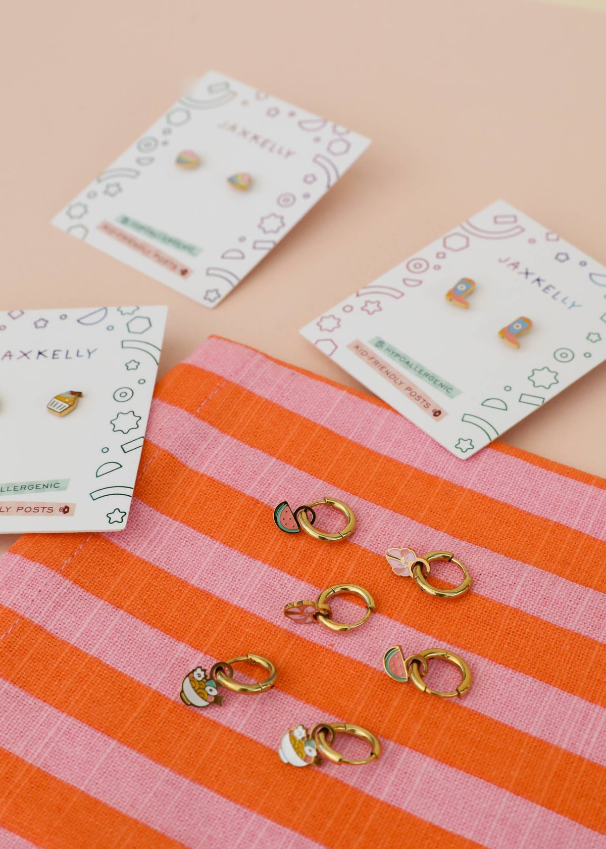 JaxKelly - Cupcake Enamel Flat Back Kids Earrings