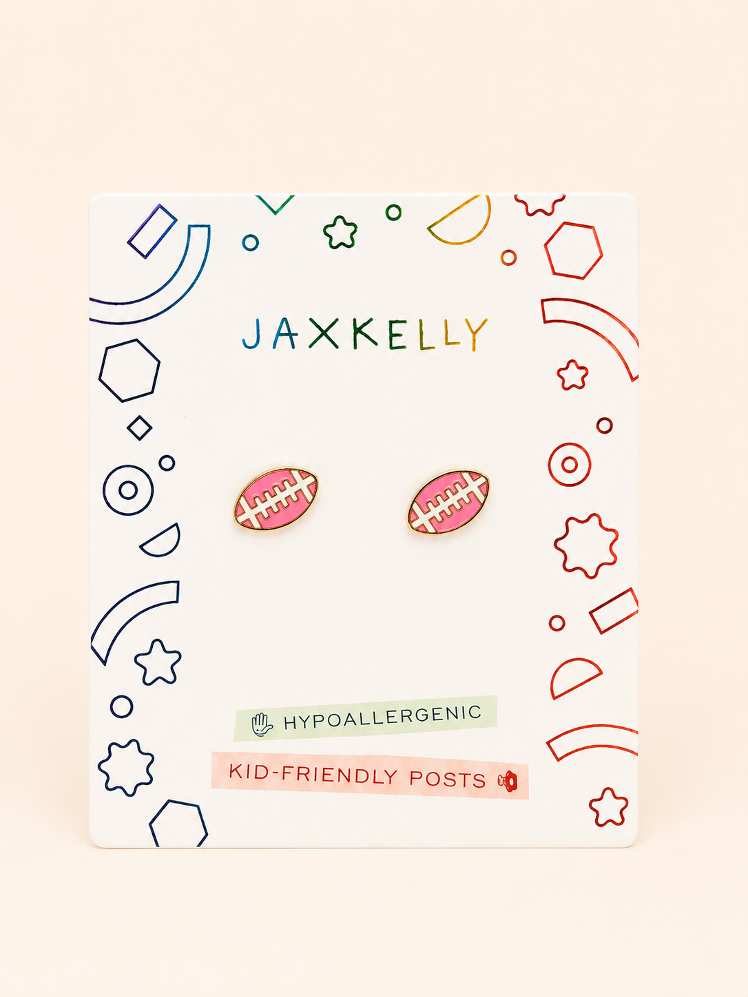JaxKelly - Football Enamel Flat Back Kids Earrings