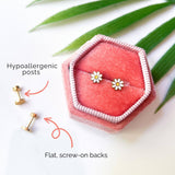 Desert Peach - Pink Smiley Stud Earrings