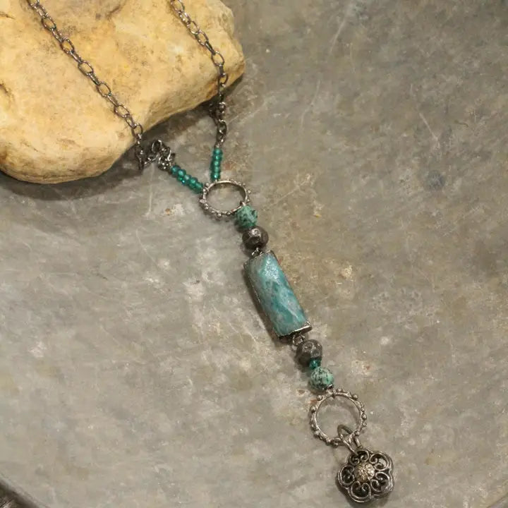 FINAL SALE - Rough and Tumble Drop Pendant Necklace