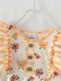 Easter Yellow Chicken Ruffle Girl Twirl Dress
