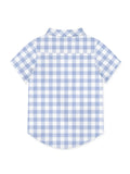 Periwinkle & White Gingham Short-Sleeve Button-Up