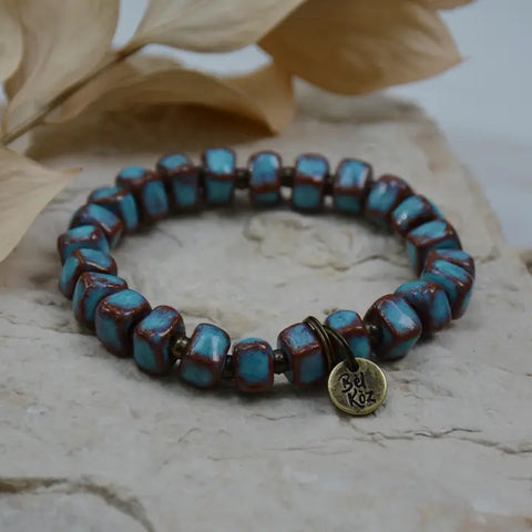 FINAL SALE - Maui Square Clay Bead Bracelet (Blessed)