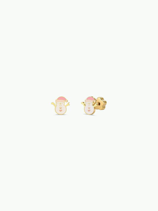 JaxKelly - Snowman Enamel Flat Back Kids Earrings