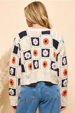 FINAL SALE-Floral Crochet Cardigan
