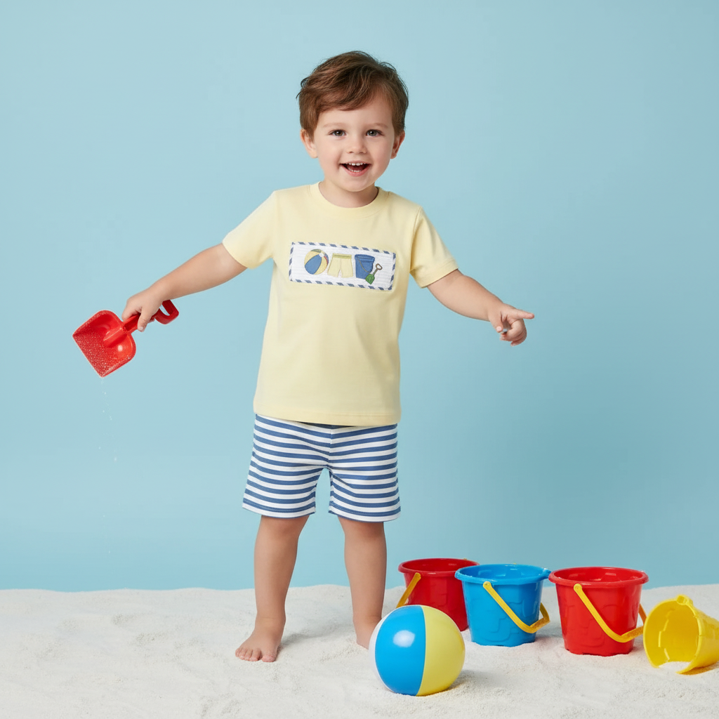 Beach ball boy short set. (preorder)