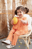 Groovy Pink and Orange Floral Bell Sleeve Top for Baby Toddler Girls
